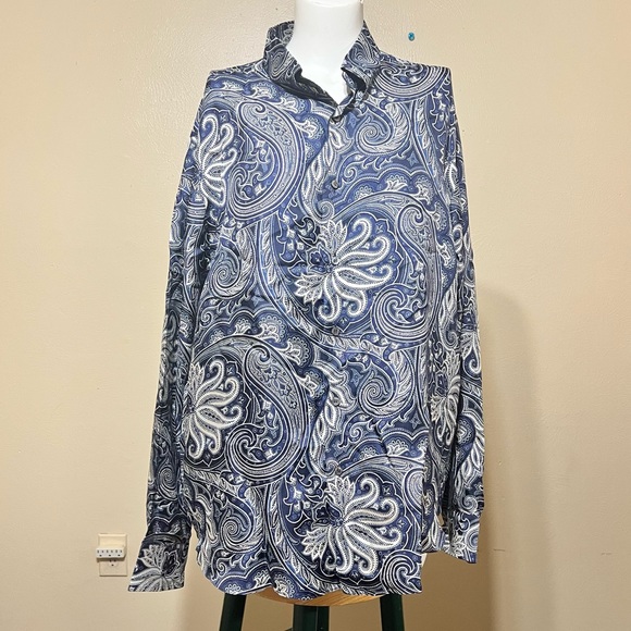 Brioni Other - BRIONI 100% Silk Long sleeve Button down Paisley Shirt size XXL EUC